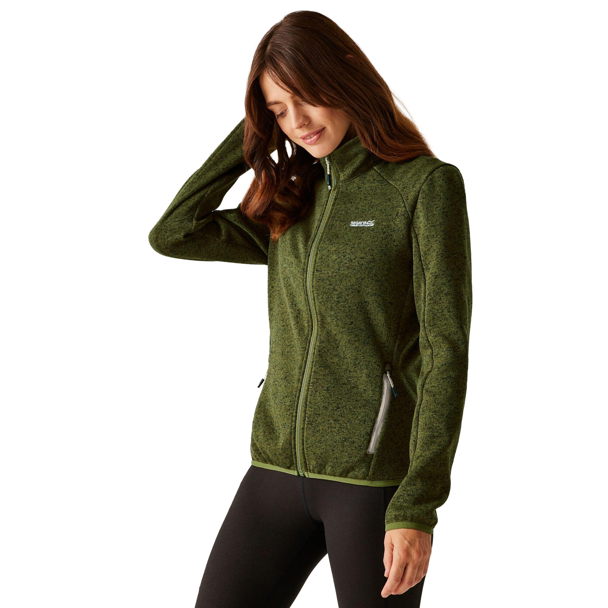 Womens/Ladies Newhill II Full Zip Fleece Jacket (Nephrite Green/Light Vanilla) 4/5