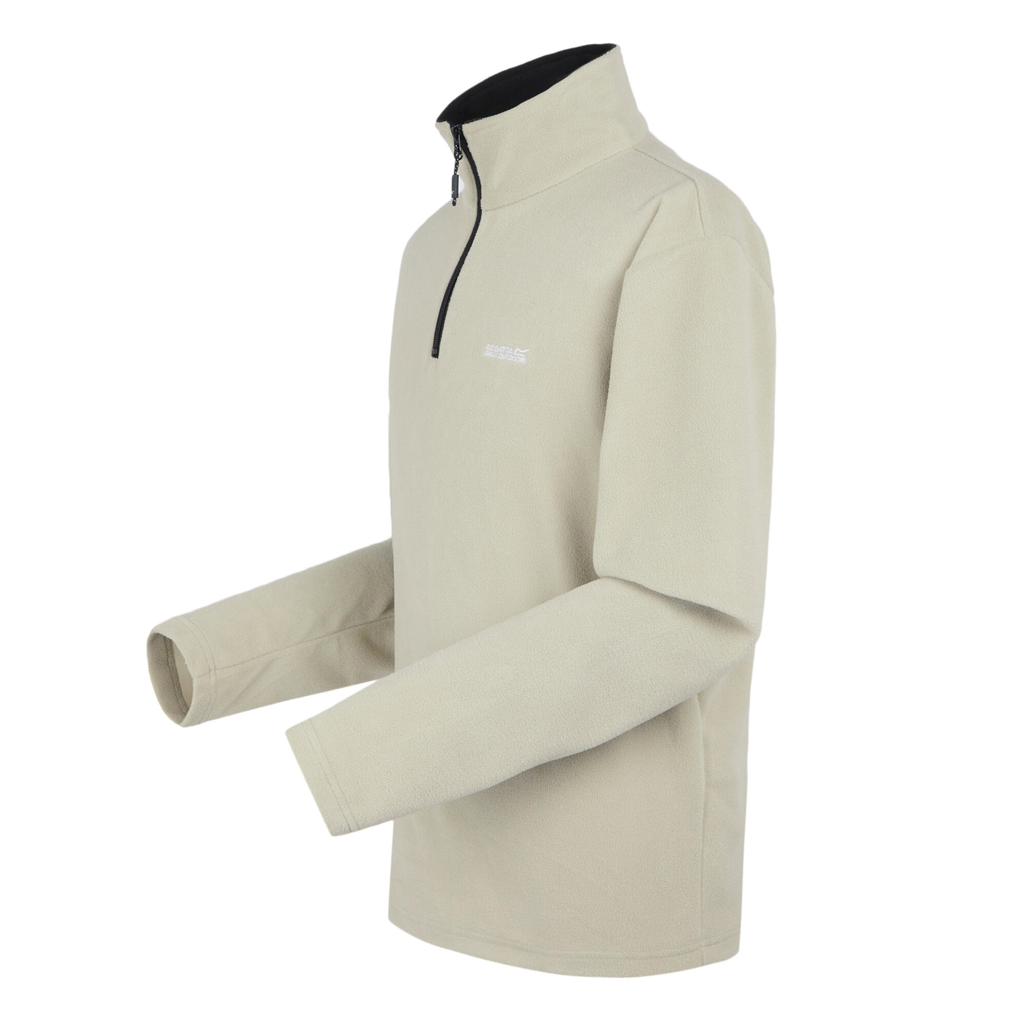 Polaire THOMPSON Homme blanc cassé col zippé 100% polyester 3/5