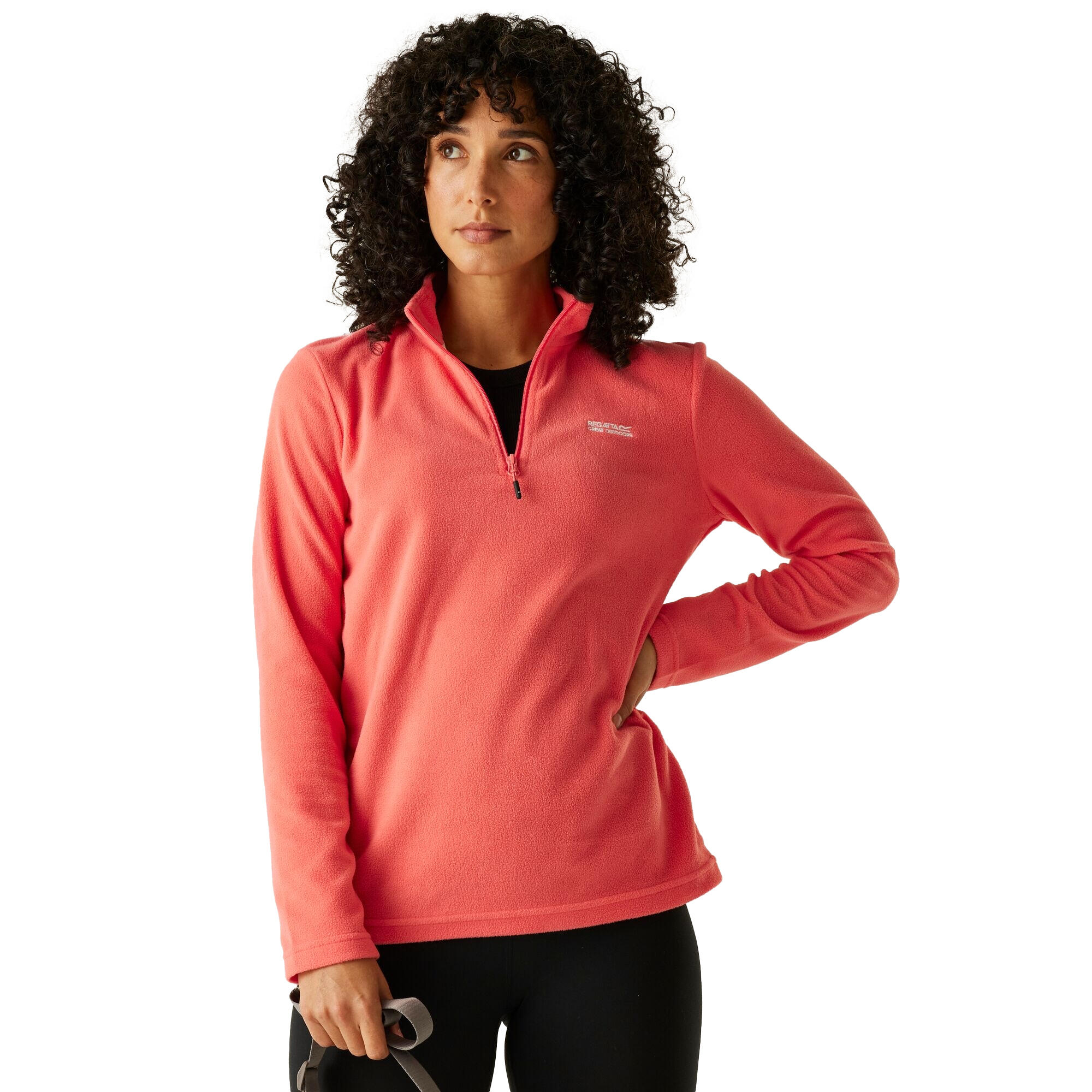 Great Outdoors Womens/Ladies Sweetheart 1/4 Zip Fleece Top (Peach Bloom) 4/5