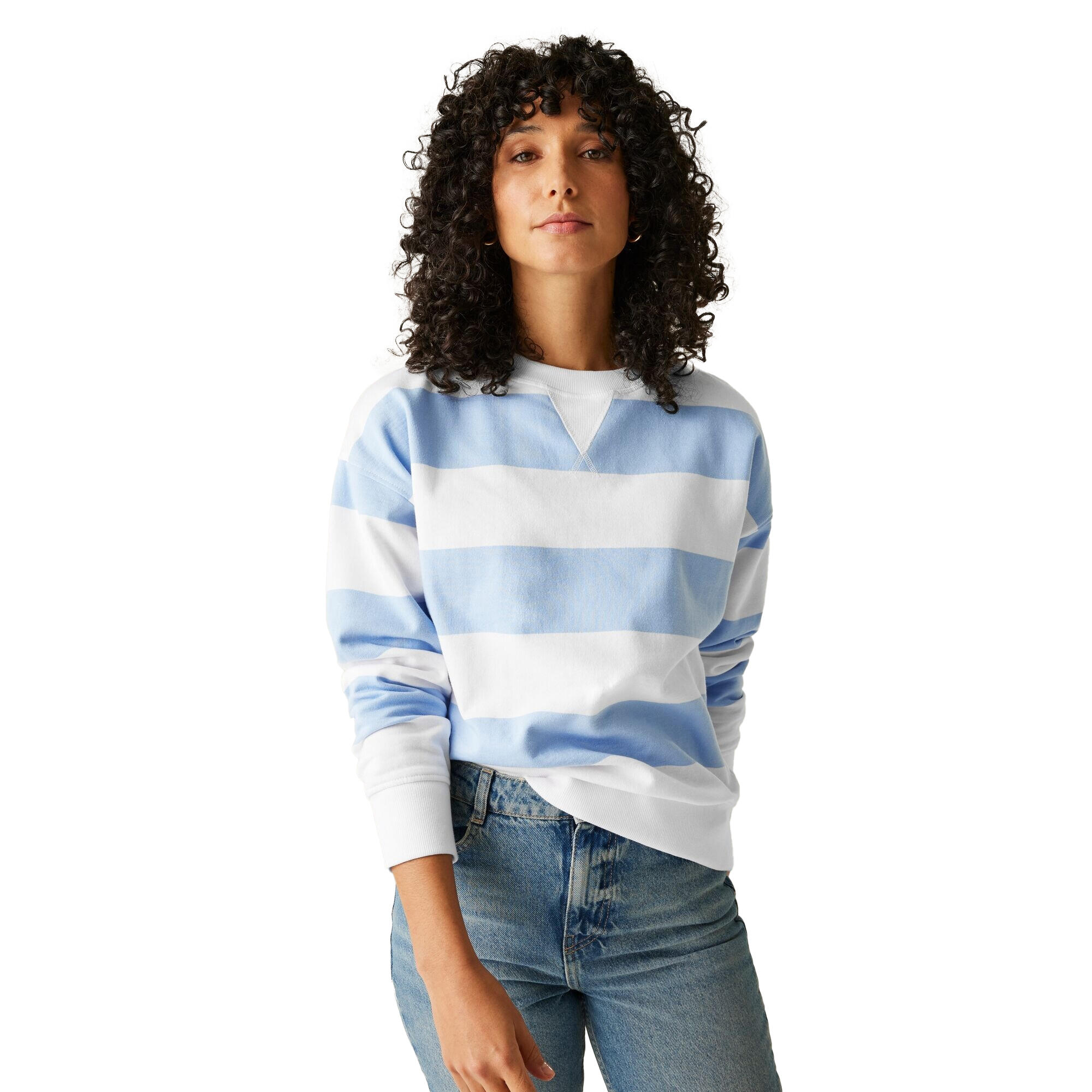 Avika II Maglione Strisce Girocollo Donna Regatta Blu Chambray Bianco 4/5
