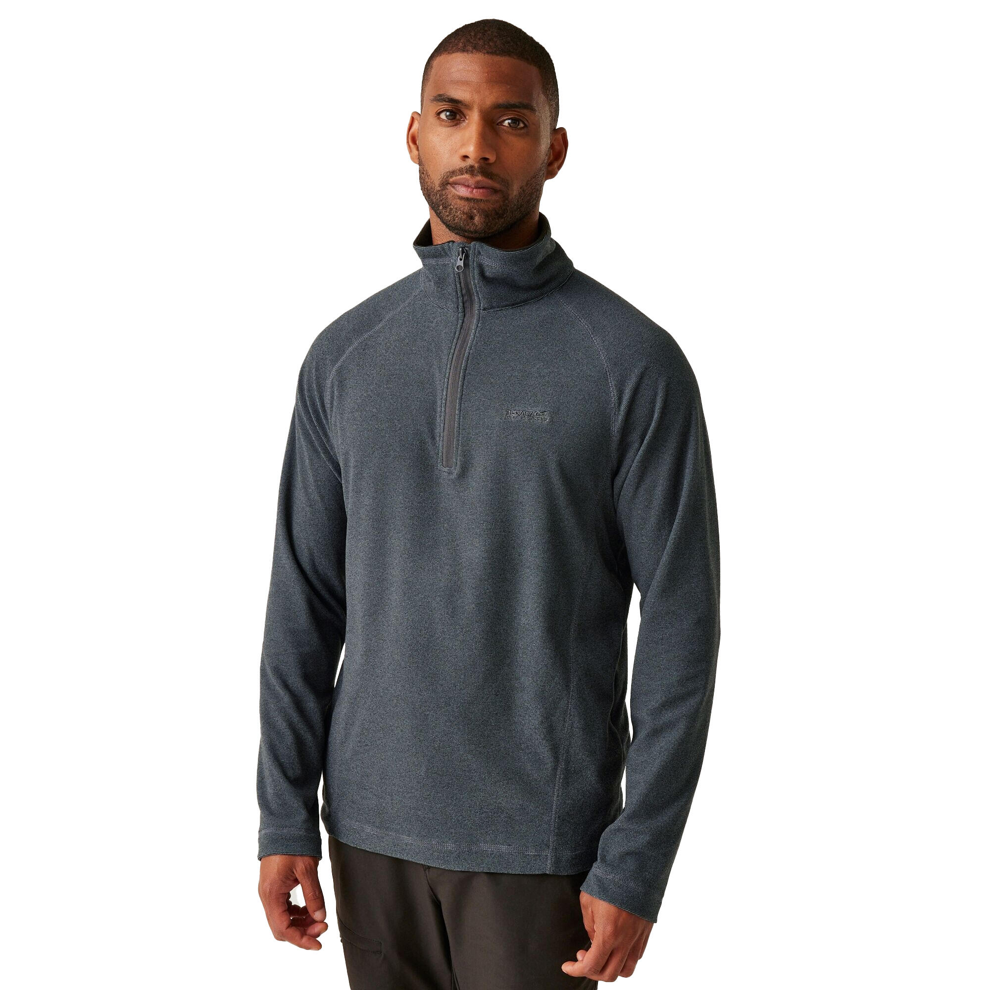 Great Outdoors Mens Montes Funnel Neck Fleece Jumper (Stormy Weather/Black) 4/5
