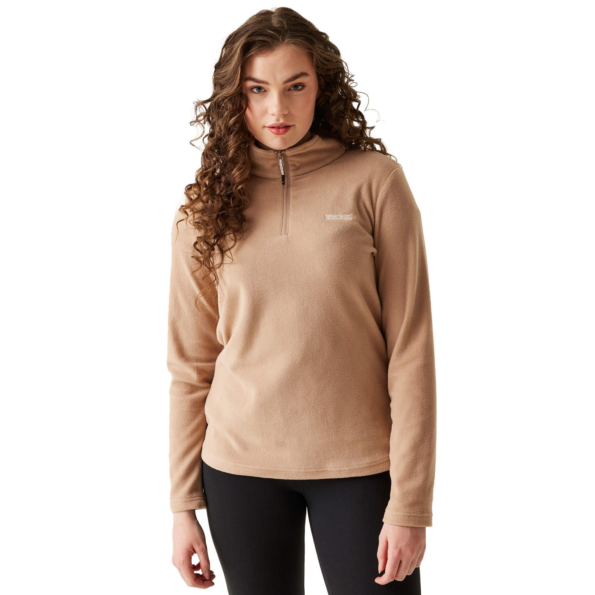 Great Outdoors Womens/Ladies Sweetheart 1/4 Zip Fleece Top (Warm Taupe) 4/5