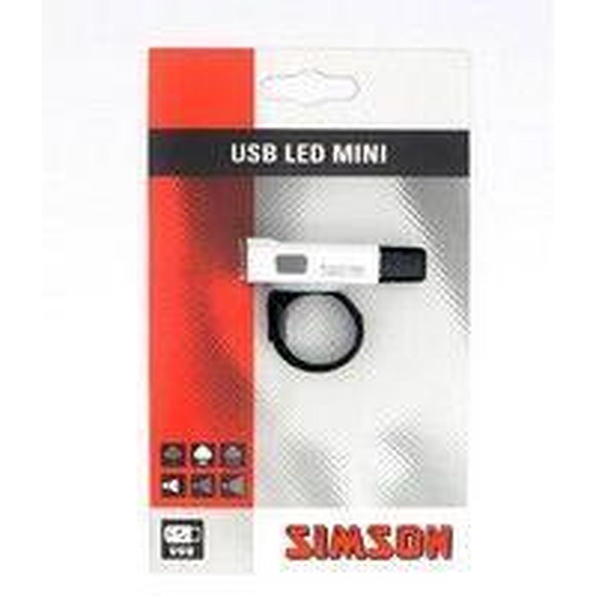 Lampe avant Simson USB mini rechargeable, blanche