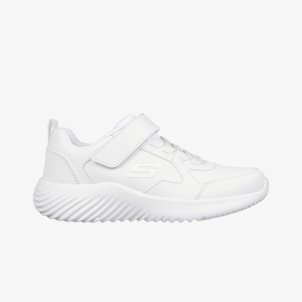 405626l/wht Boys Sports Low Top Lace Up Trainers