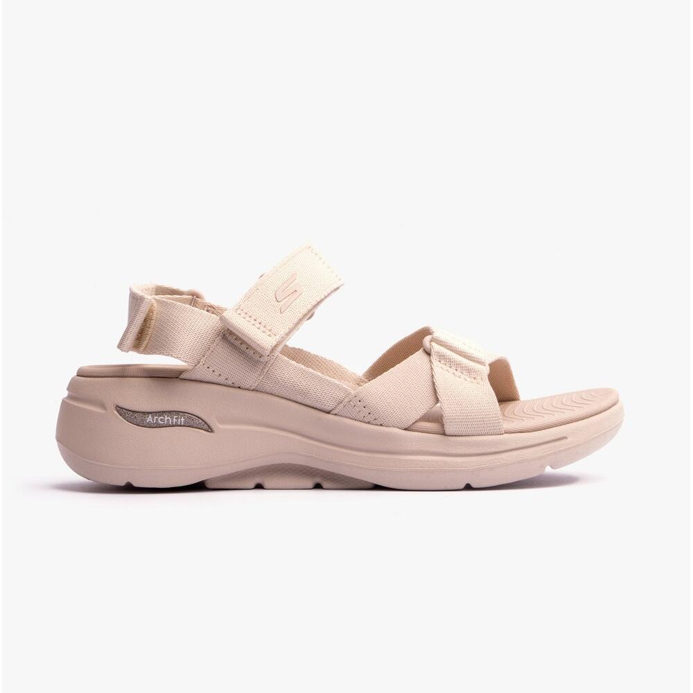 Skechers - Sandale Femme Skechers Go Walk Arch Fit Sandal Tissu Beige - Sandales - Beige|marron - Decathlon