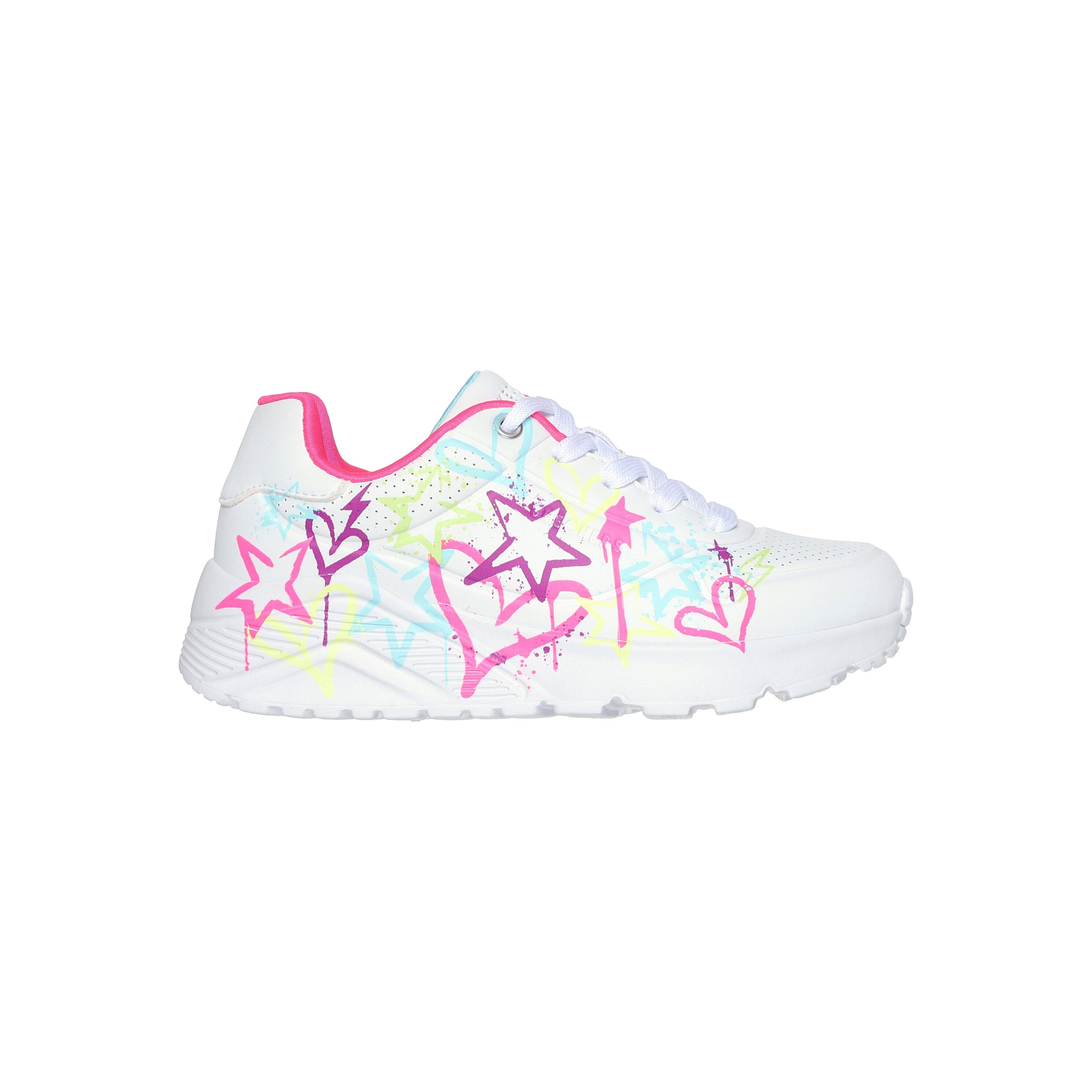 Buty na co dzień młodzieżowe SKECHERS UNO LITE zdobienie w serca i gwiazdy 2/5