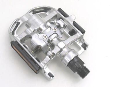 Pedaalset mtb e combi spd - zwart/zilver