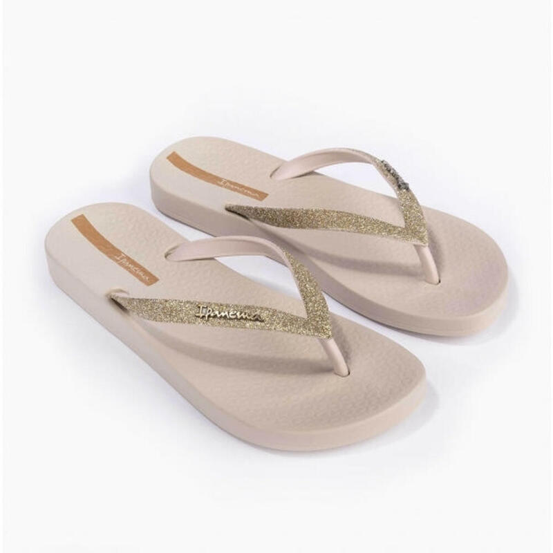 Papuci Ipanema Femei bej, anatomic, glitter