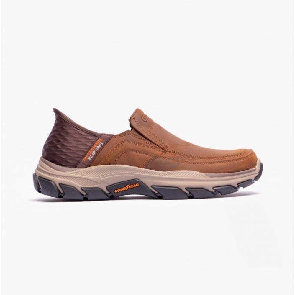 Skechers Respected Elgin Leather Men's Dark Brown Moccasins Shoes