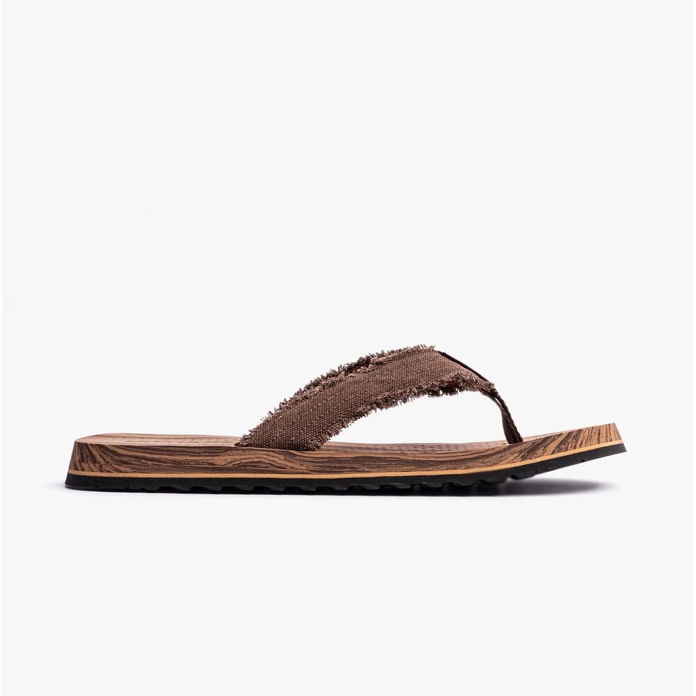 SKECHERS 205098/brn Mens Poolside Slip On Toe Post Sandals