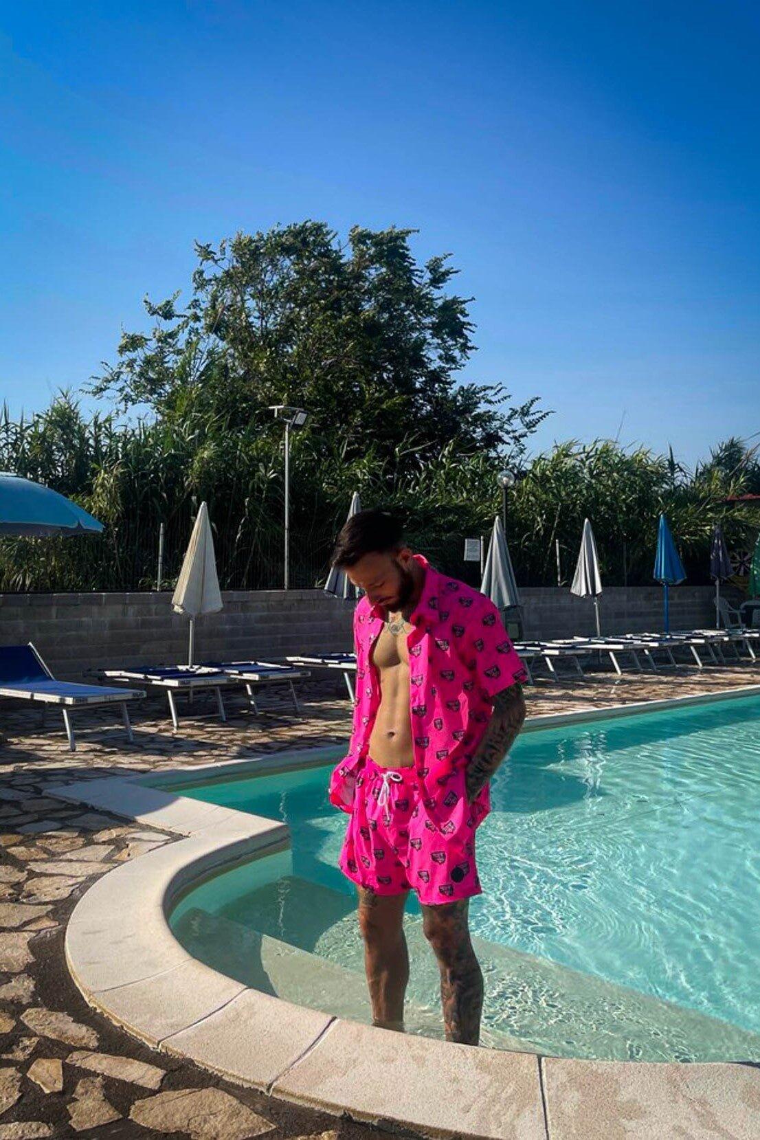 Baewatch Neon Pink Men's Swim Shorts 6/7
