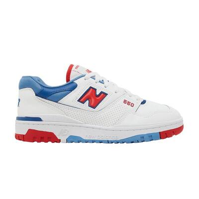 New Balance 550 White True Red Atlantic Blue