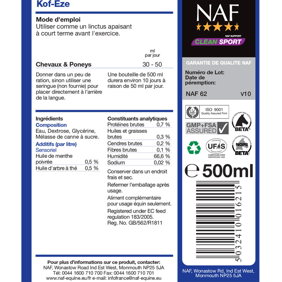 NAF Kof Eze - 500 ml 6/6