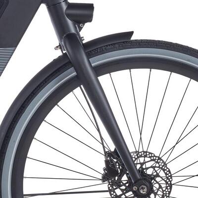 Cortina e-blau voorvork in mat zwart voor elektrische fietsen