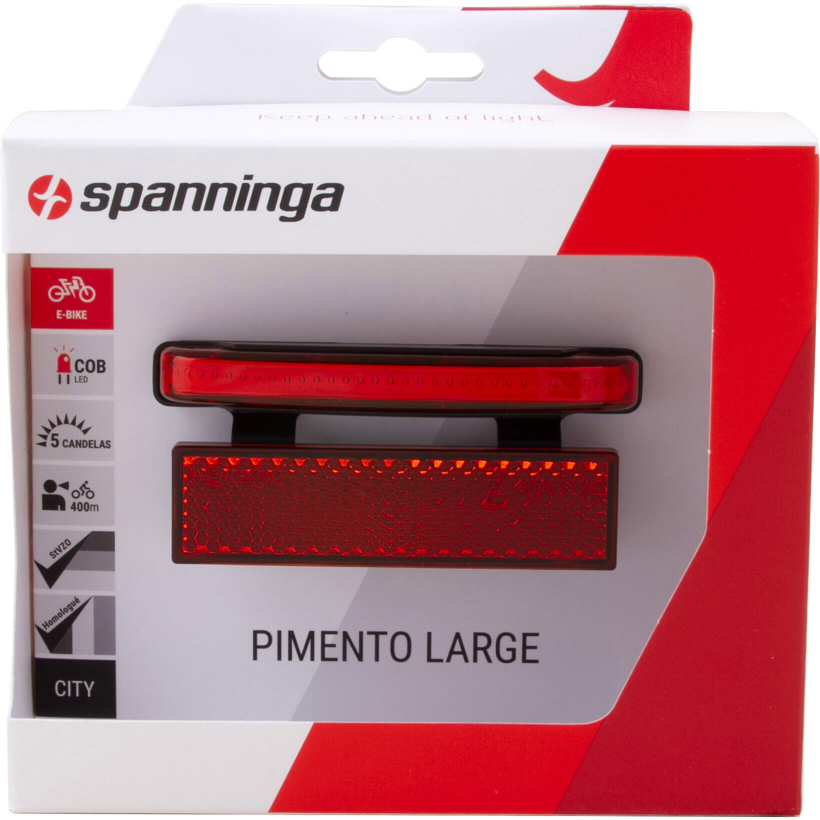Lumière arrière Spanninga Pimento Grand XE E-Bike 6-48V - Sécurité et style 2/3