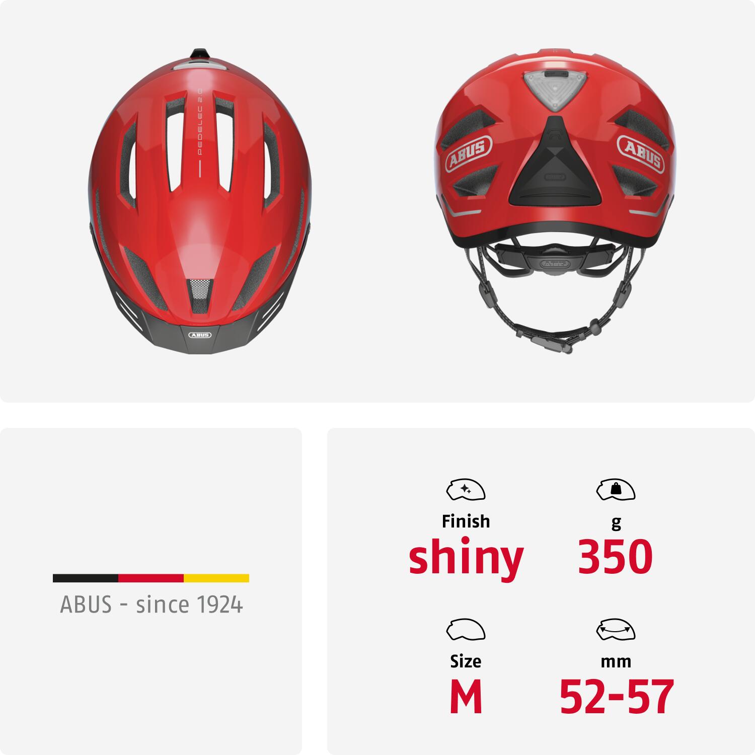 Casque Abus Pedelec 2.0 Blaze Rouge M 52-57cm 5/7