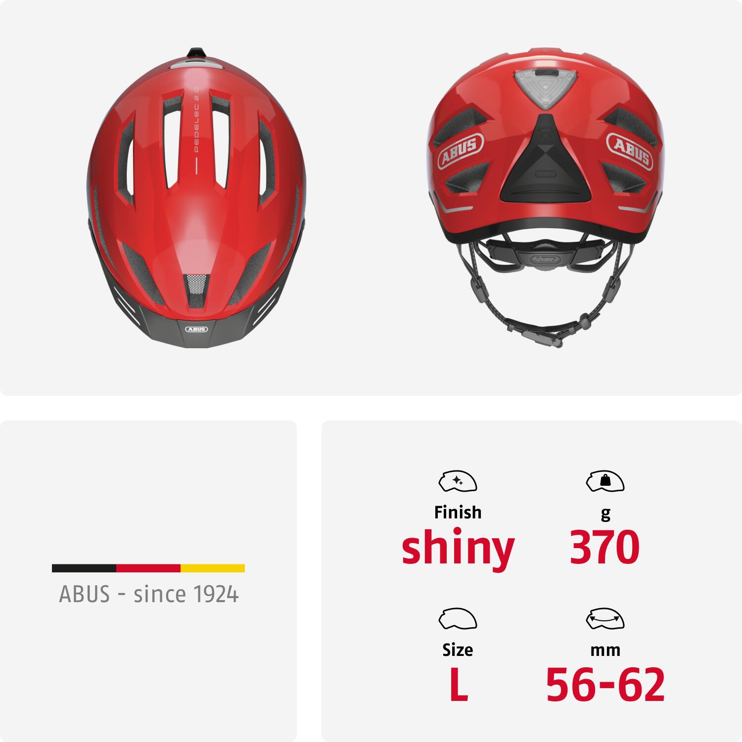 Casque Abus Pedelec 2.0 Blaze Rouge L 56-62 cm 5/7