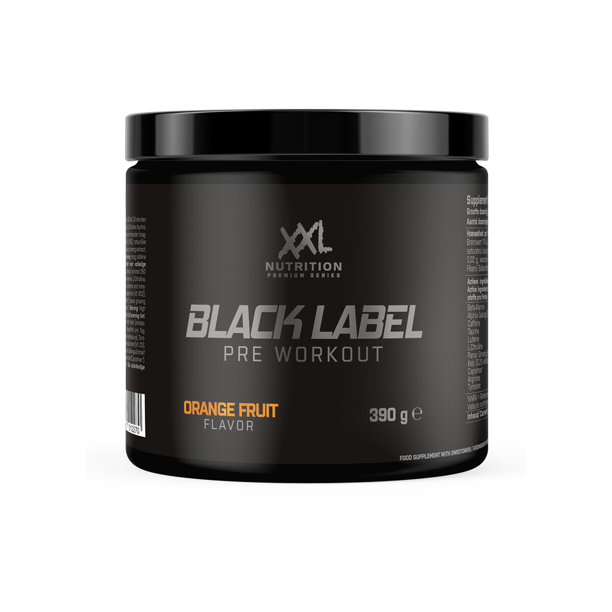 XXL NUTRITION Black Label - Pre Workout - Sinaasappel - 390 gram (30 doseringen)