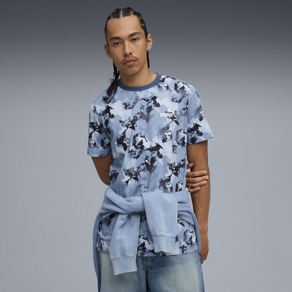 Męska koszulka Essentials Camo PUMA Dark Indigo Blue