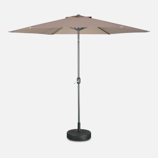 Ombrellone palo centrale rotondo 300cm in legno Rosso