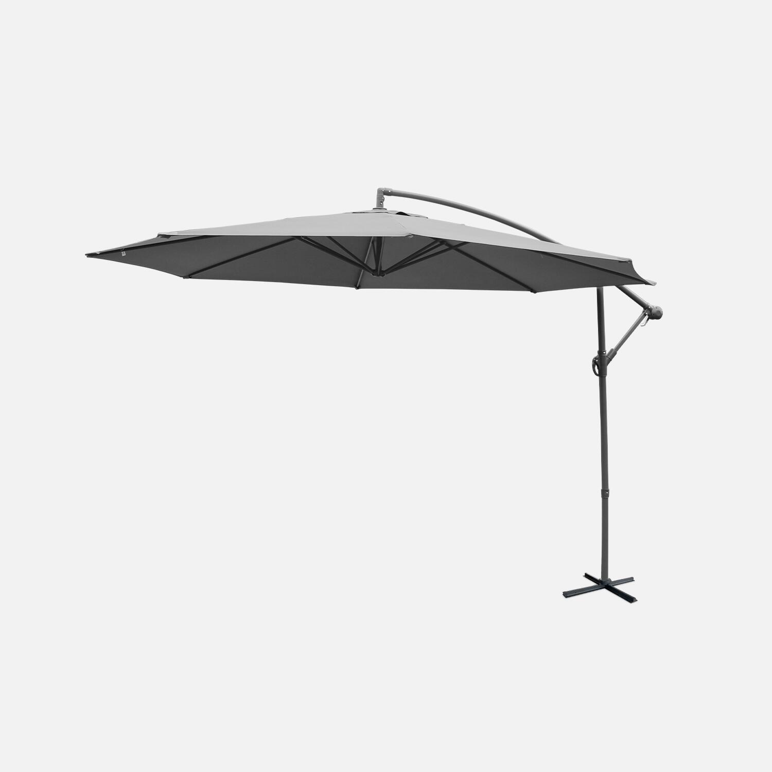 SWEEEK Ombrellone rotondo offset, 350cm, Grigio