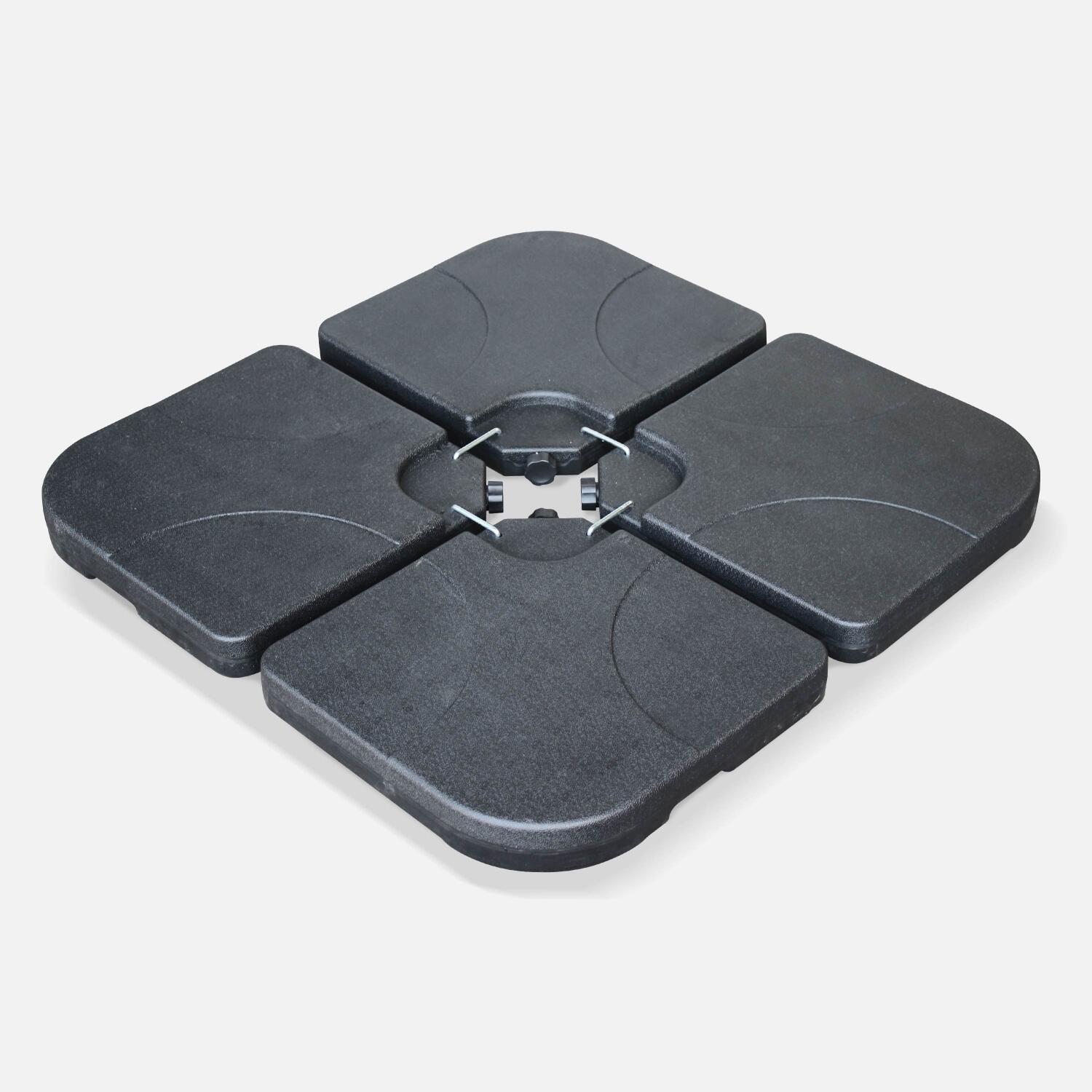SWEEEK Base per ombrellone  set di 4 lastre quadrate, Nero