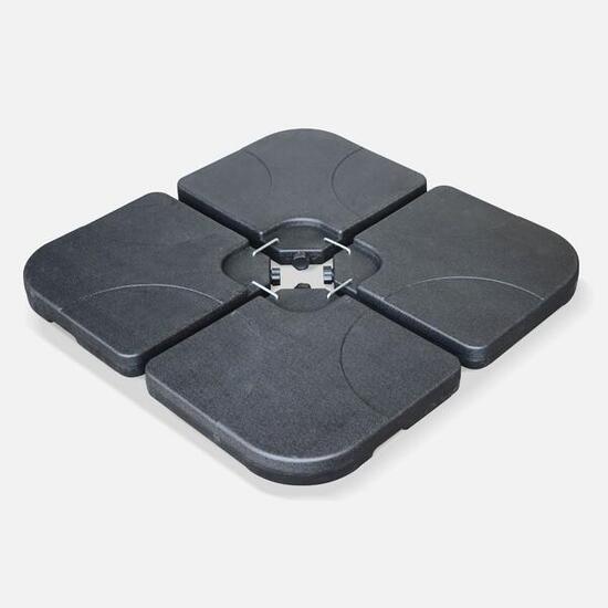Base per ombrellone set di 4 lastre quadrate Nero