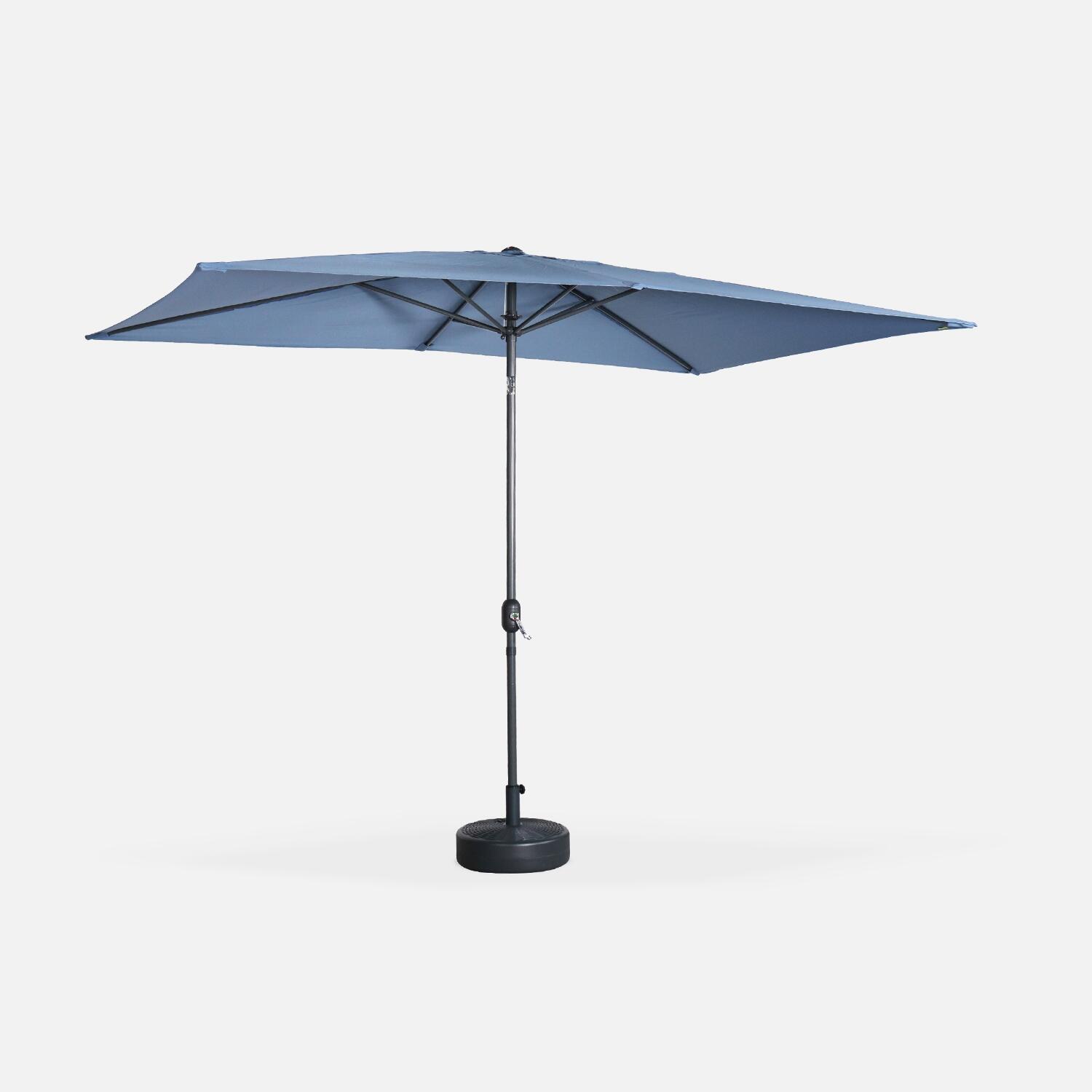 SWEEEK Ombrellone rettangolare 2x3m con palo centrale, Blu grigio