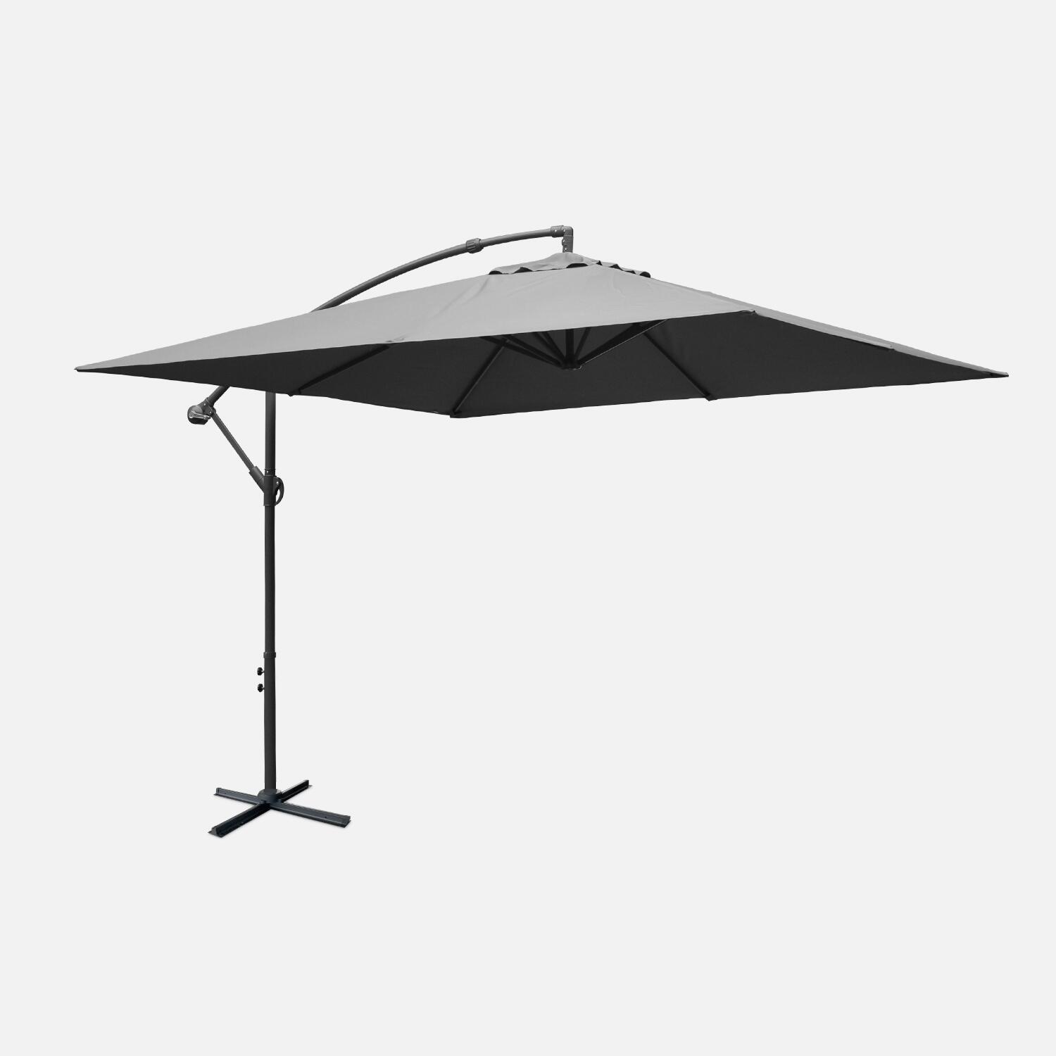SWEEEK Ombrellone quadrato offset 3x3m, Grigio