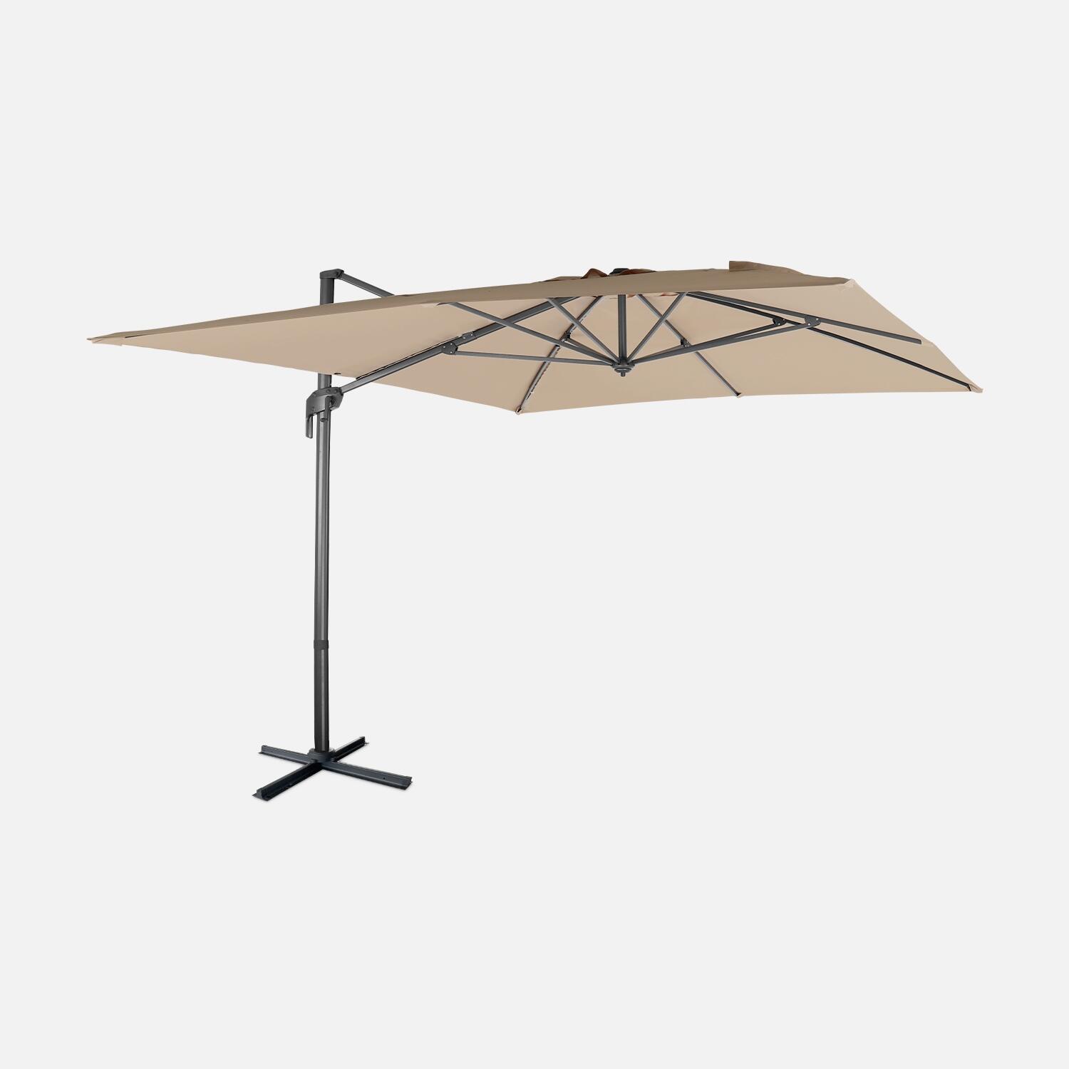 SWEEEK 3x4m ombrellone rettangolare decentrato, Beige