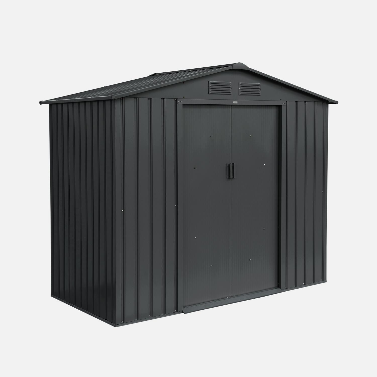 Riparo da giardino 2,71m² con kit di ancoraggio, Antracite 1/6