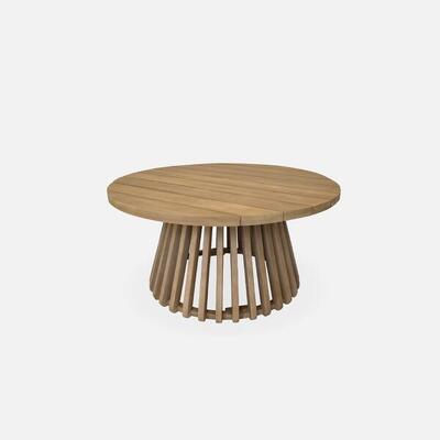 Tavolino da giardino in legno di acacia 80cm Marrone naturale