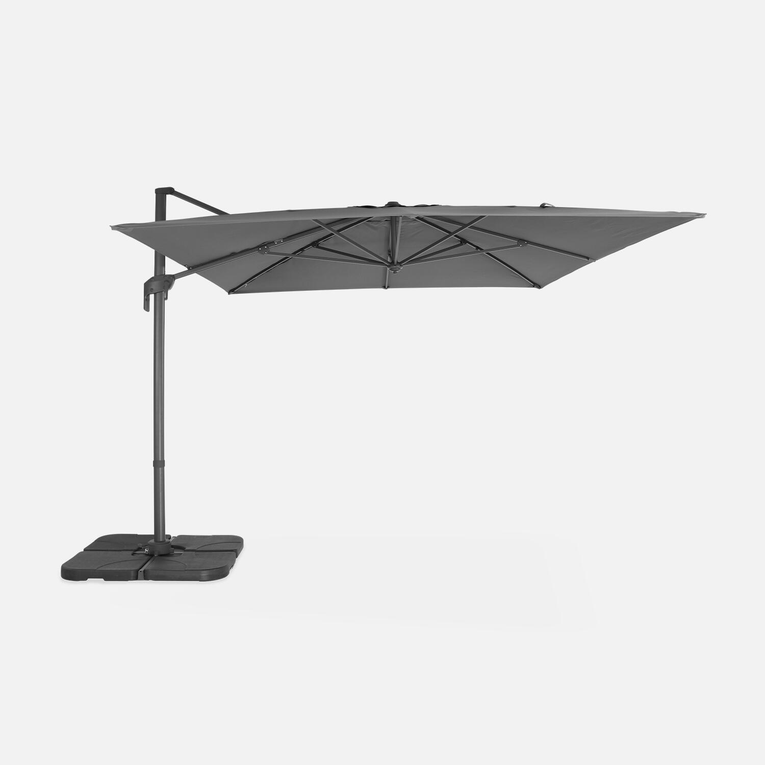 SWEEEK 3x4m ombrellone rettangolare decentrato, Grigio