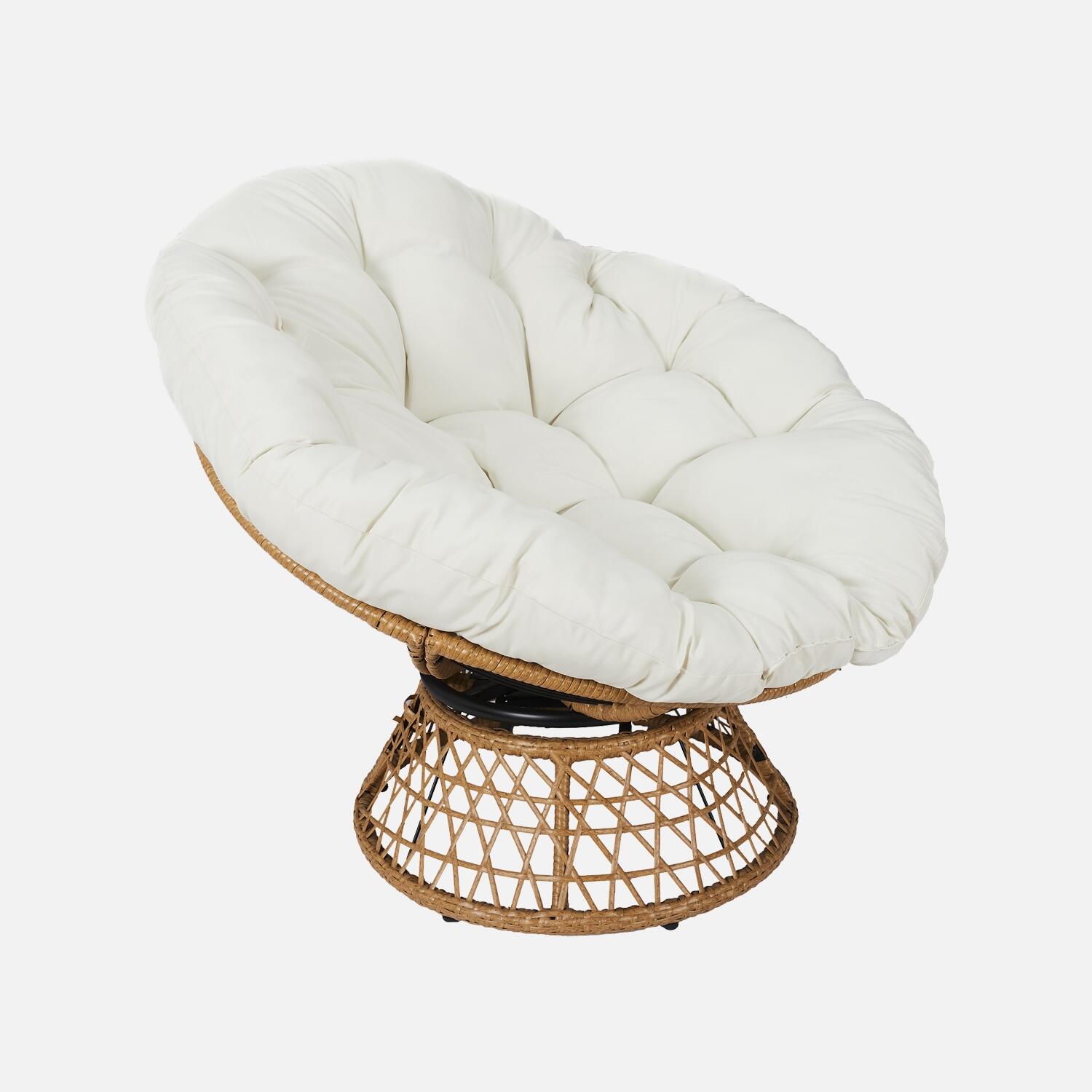 Cadeirão Papasan em polyrotin, loveuse exterior/interior, 96cm, Cru 1/6