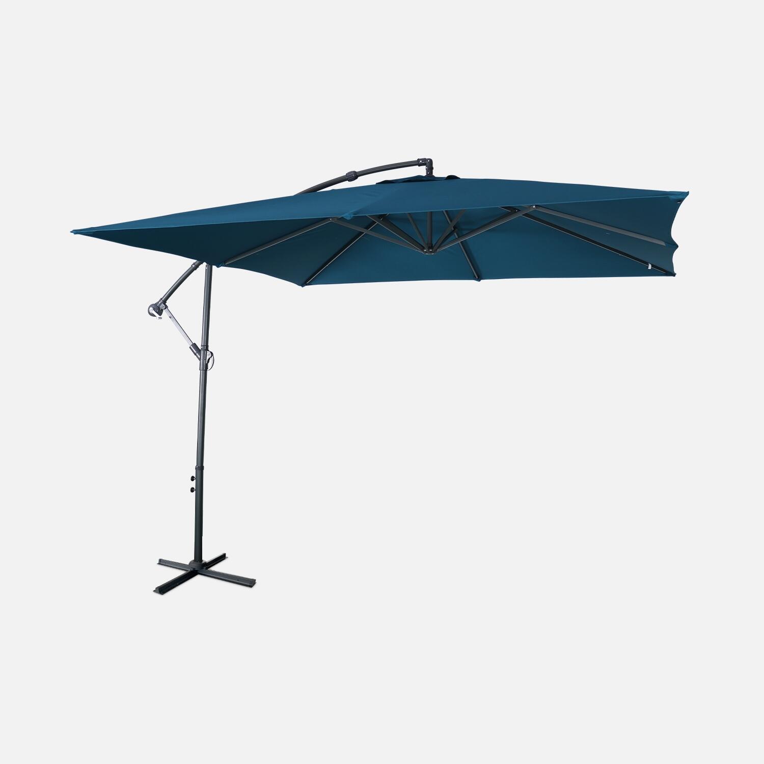 SWEEEK 3x3m guarda-sol quadrado offset, Azul esverdeado