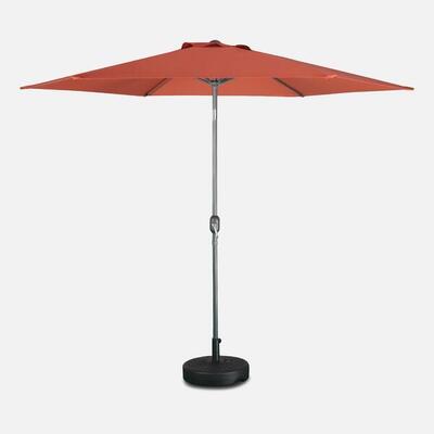 Ombrellone palo centrale rotondo 300cm in legno Rosso