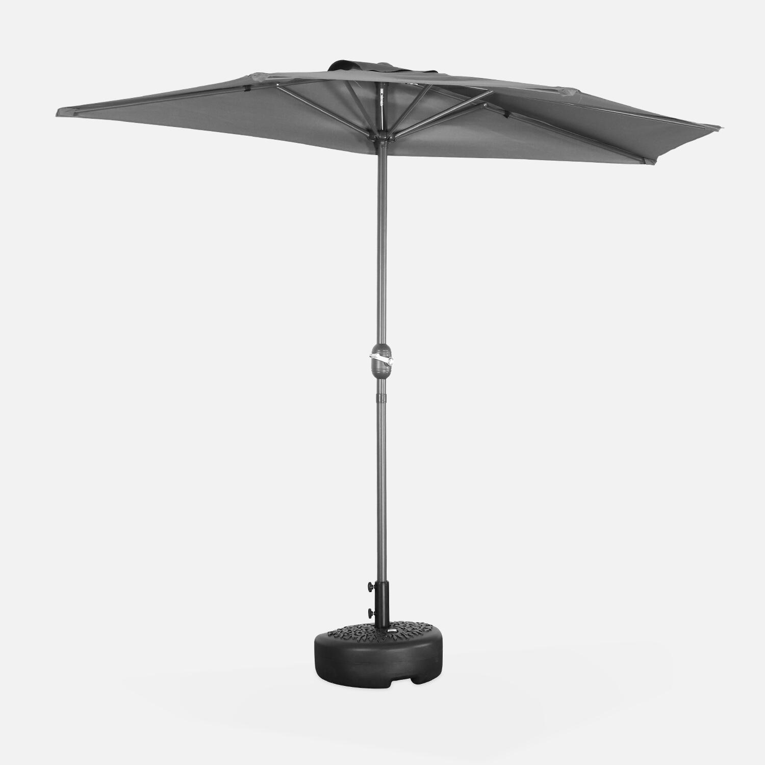 SWEEEK Mezzo ombrellone per balcone, 2.5m, Grigio