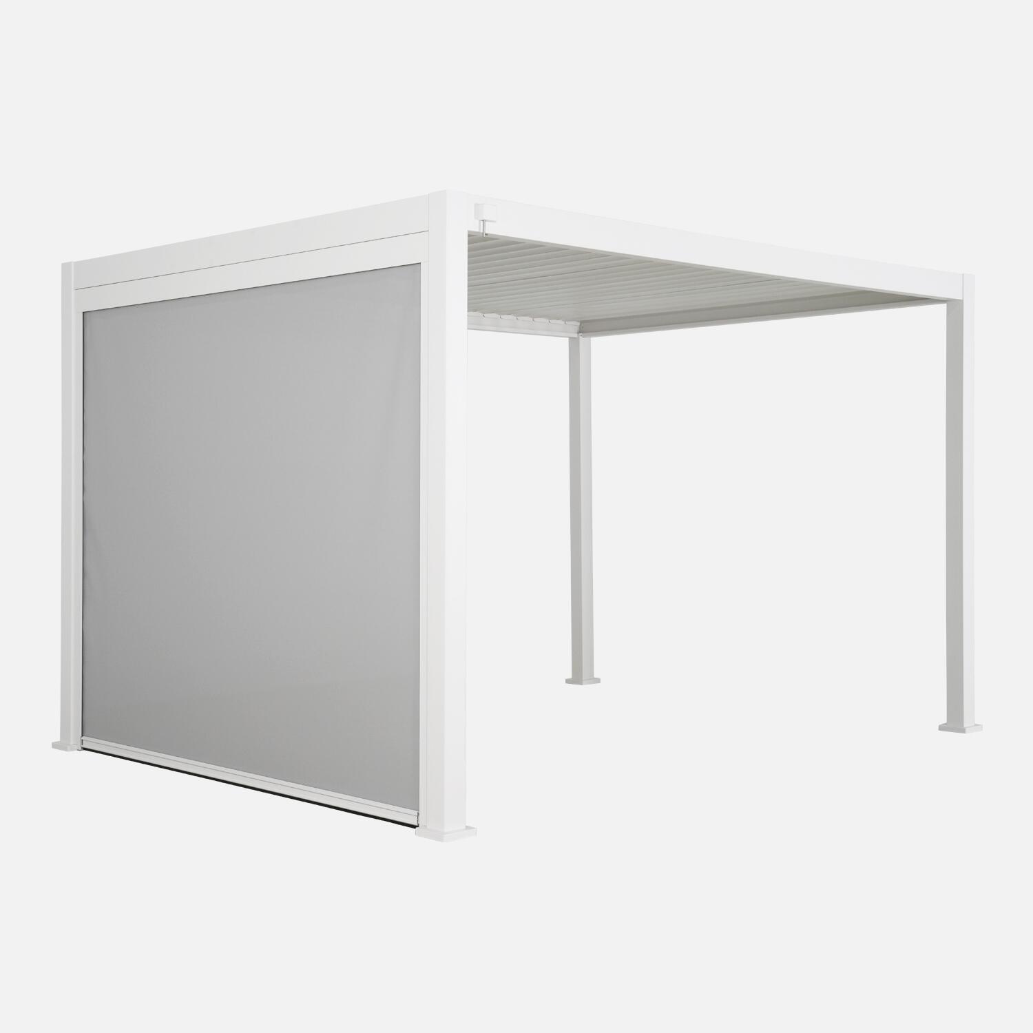 Pérgola bioclimática 3x4m triomphe e 3m toldo, branco