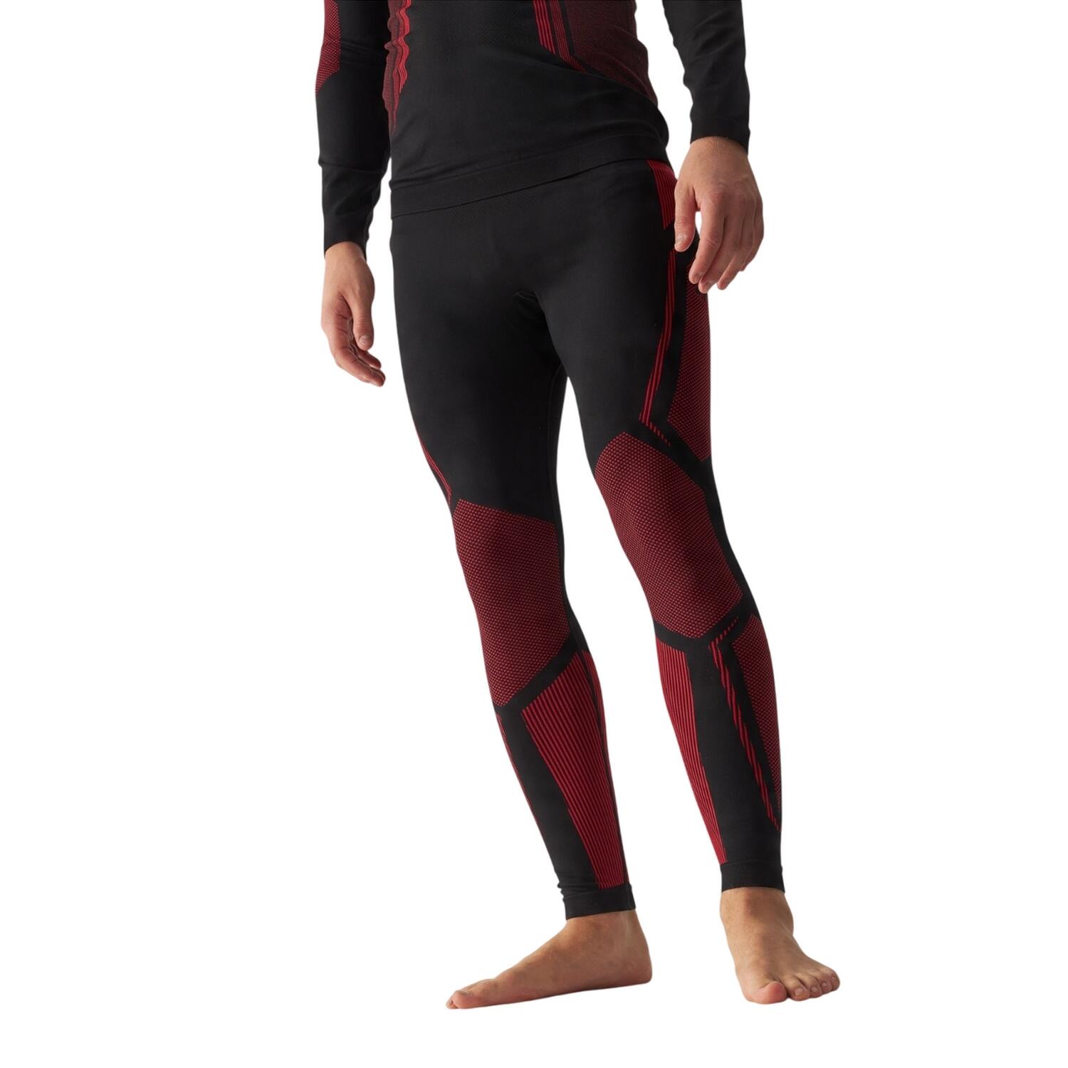 4F WAW24USEAM166 Leggings termoactivas para homem Preto / Vermelho
