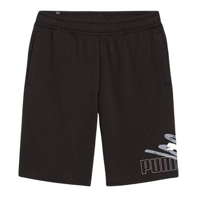 Heren ess+ grafisch logo shorts (zwart)