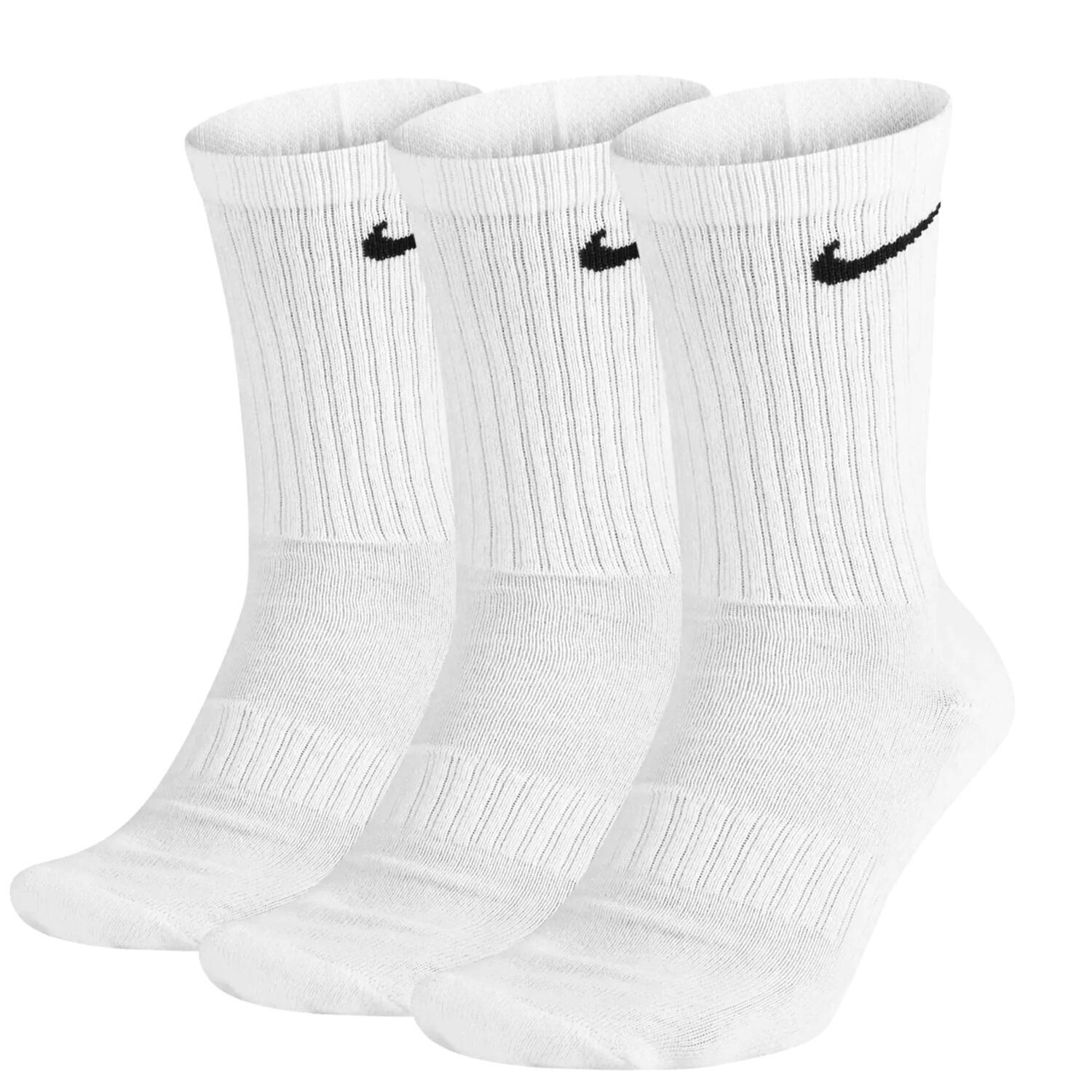NIKE Meias de rede almofadadas unissexo para adultos (pacote de 3) Branco