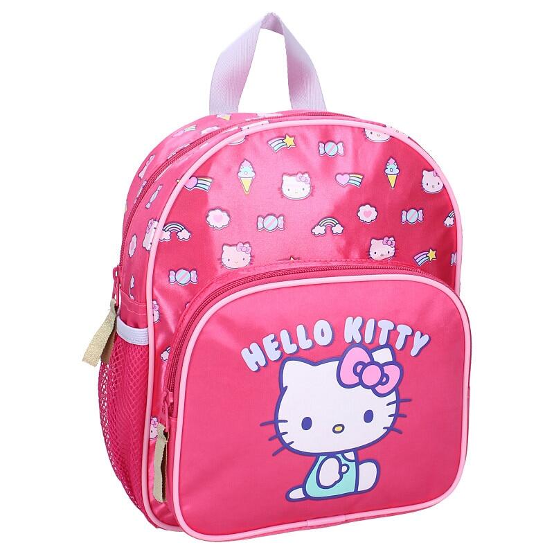 Rucsac, 29x23x10 cm, cu doua compartimente, buzunare laterale, Hello Kitty