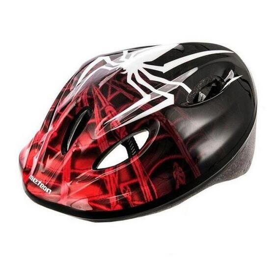 Bambini Ragno Casco Da Ciclismo Meteor Nero Rosso