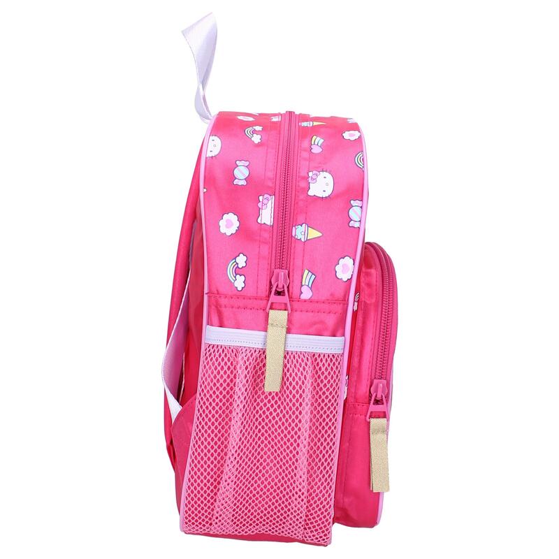 Rucsac, 29x23x10 cm, cu doua compartimente, buzunare laterale, Hello Kitty
