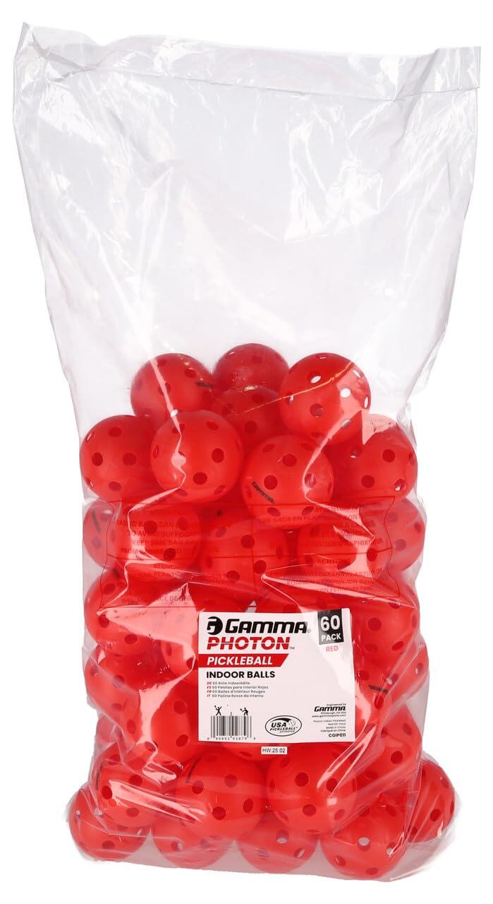 GAMMA Gamma Photon Indoor Pickleball Balls 60 Pack (RED)