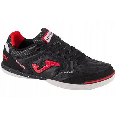 Heren top flex leren zaalvoetbalschoenen (zwart)