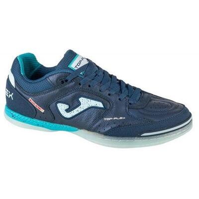 Heren top flex grain leren zaalvoetbalschoenen (marineblauw)