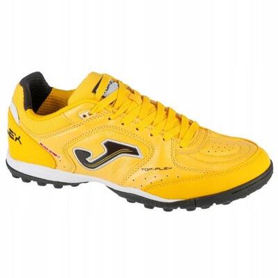 Heren top flex grain leren kunstmatige grond voetbalschoenen (geel)