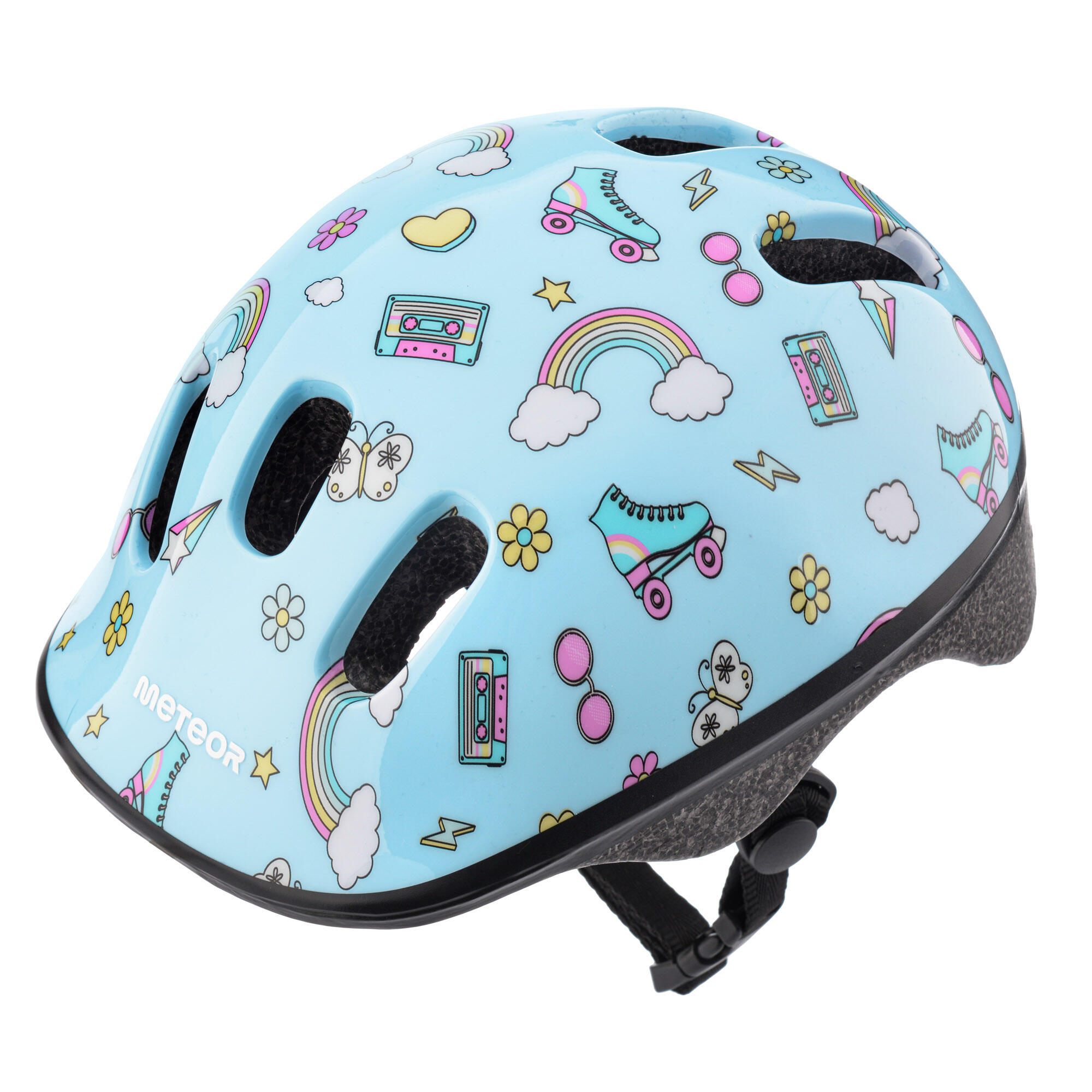 Casco para Bici Diseño Arco Iris para Niños/Niñas Azul 1/4