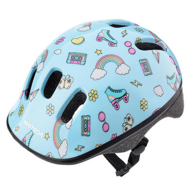 Regenboog fietshelm voor kinderen (blauw)